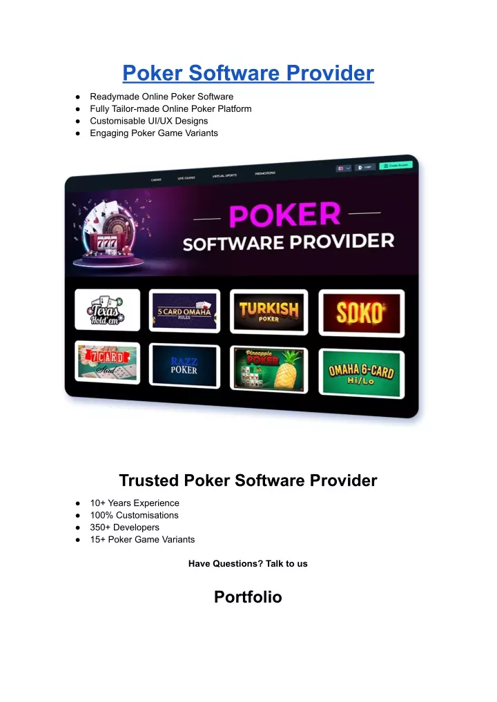 poker software provider