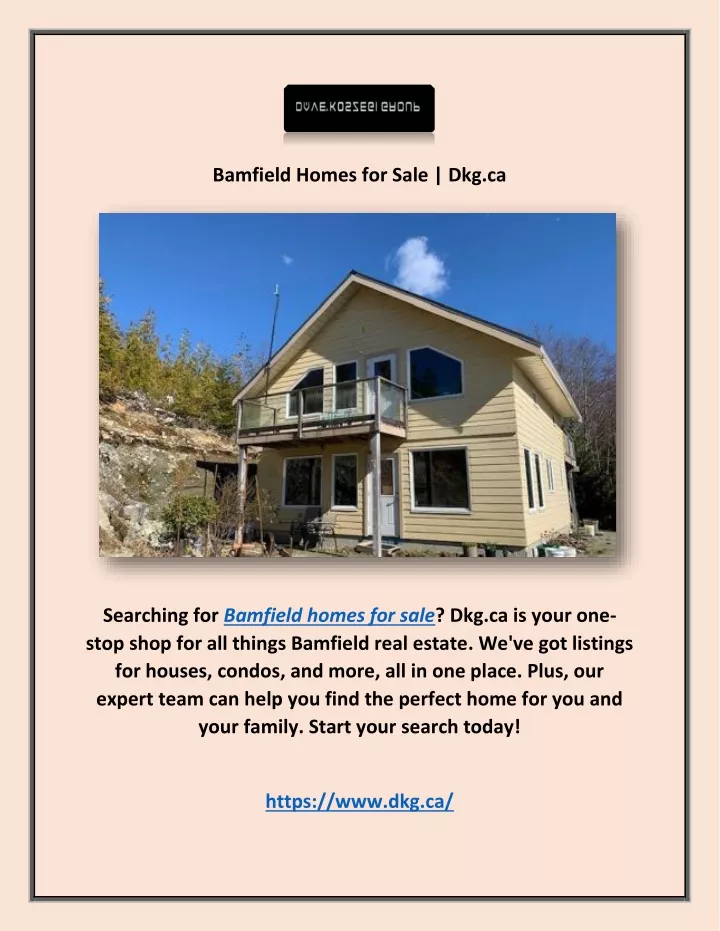 bamfield homes for sale dkg ca