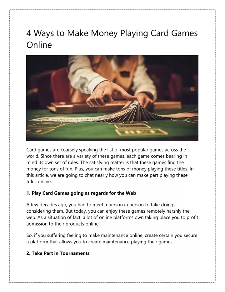 4 ways to make money playing card games online