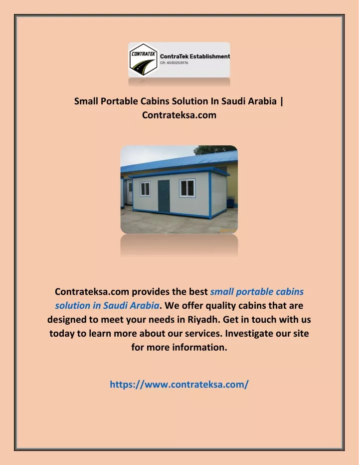 small portable cabins solution in saudi arabia