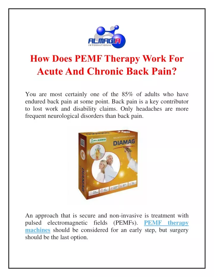 how does pemf therapy work for acute and chronic