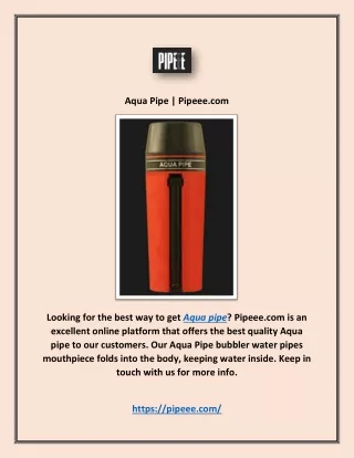 aqua pipeAqua Pipe | Pipeee.com