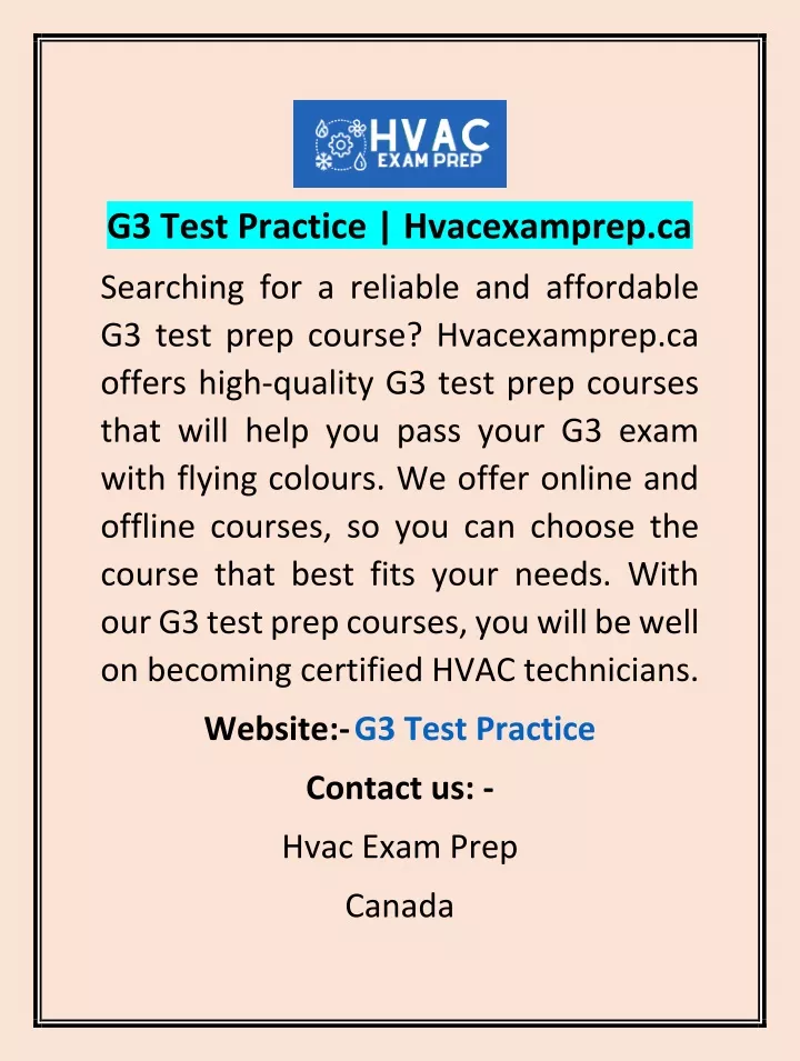 g3 test practice hvacexamprep ca