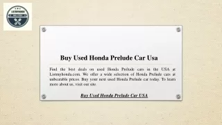 Buy Used Honda Prelude Car Usa | Listmyhonda.com