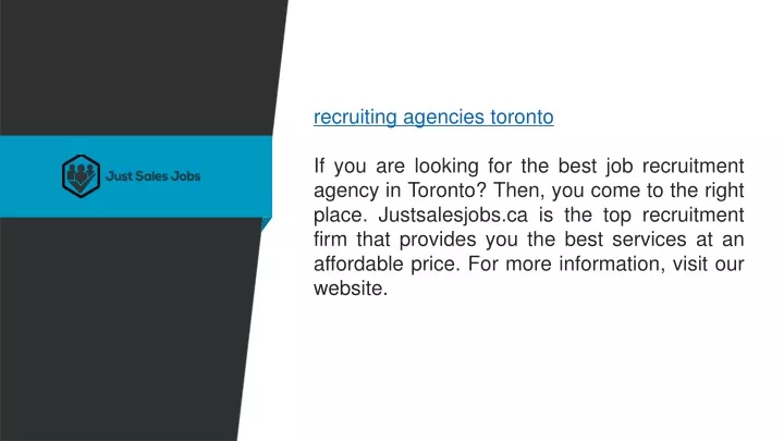 recruiting agencies toronto if you are looking