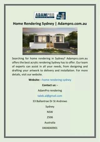 home rendering sydney adampro com au
