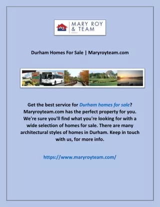 Durham Homes For Sale | Maryroyteam.com