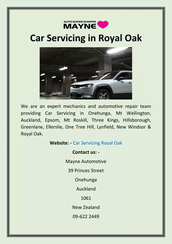 car servicing in royal oak