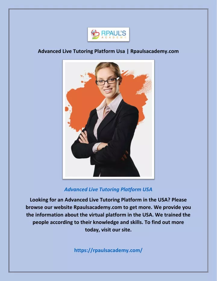 advanced live tutoring platform usa rpaulsacademy