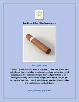 Best Cigars Online | Charliescigars.com