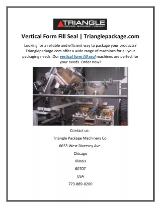 vertical form fill seal trianglepackage com