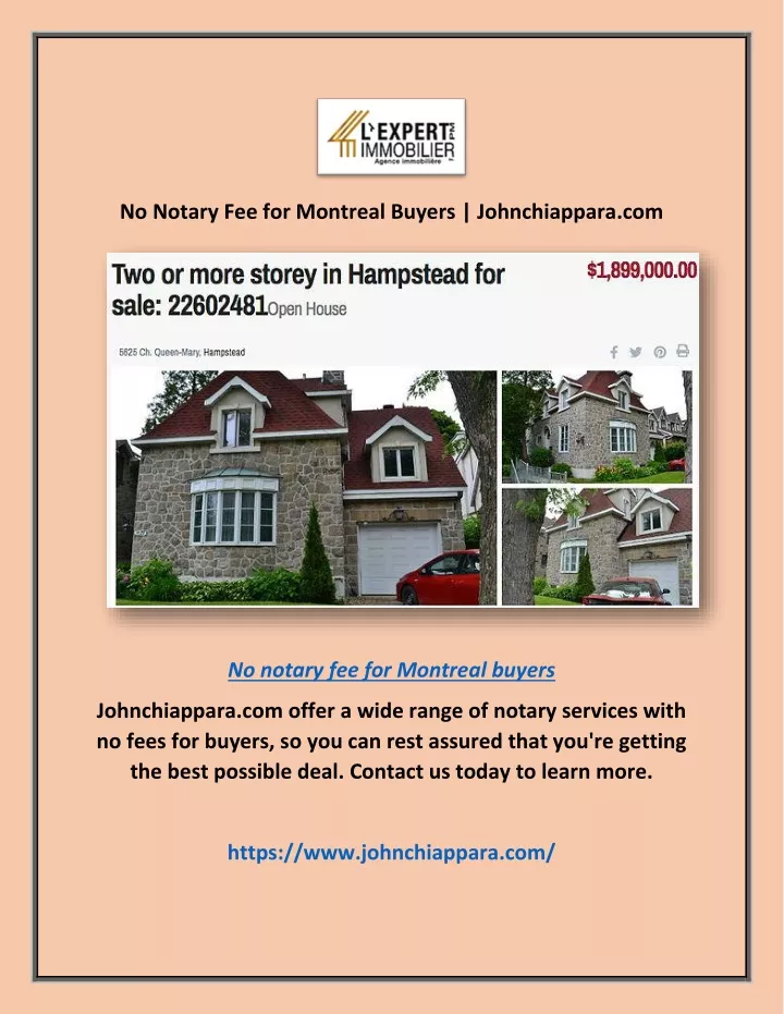 no notary fee for montreal buyers johnchiappara