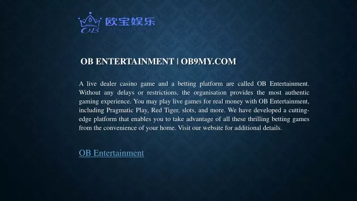 ob entertainment ob9my com