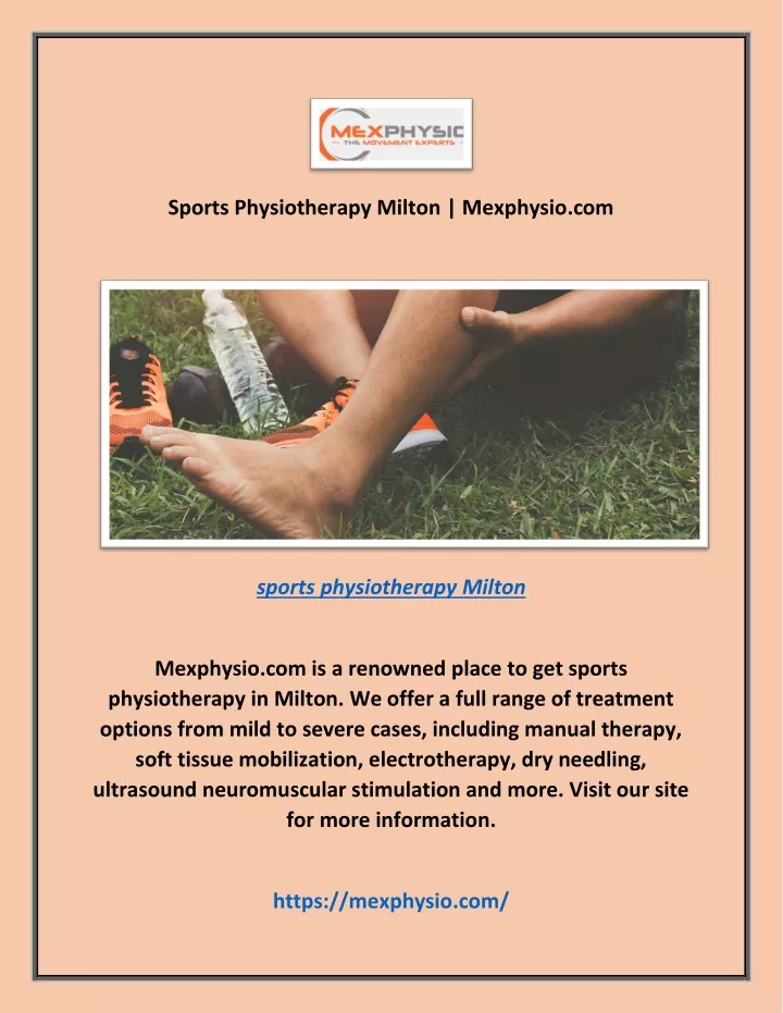 sports physiotherapy milton mexphysio com