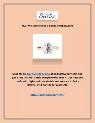 Oval Moissanite Ring | Bellisajewellery.com