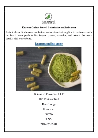 kratom online store botanicalremediesllc com