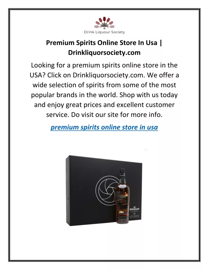 premium spirits online store