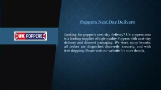 Poppers Next Day Delivery  Uk-poppers.com