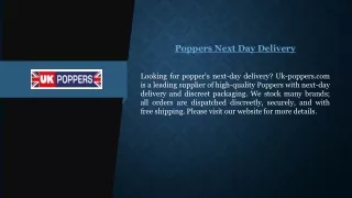 poppers next day delivery