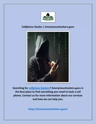 Cellphone Hacker | Anonymoushackers.guru