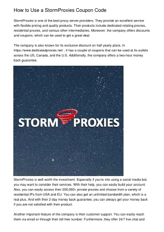 how to use a stormproxies coupon code