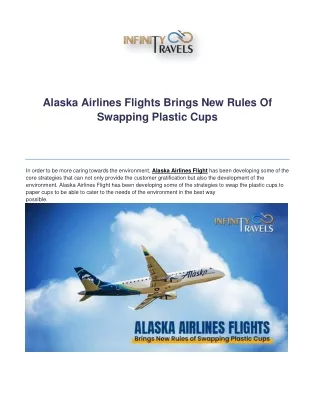 Alaska Airlines Flights Brings New Rules Of Swapping Plastic Cups