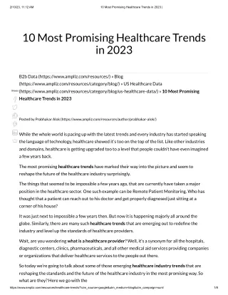 10 Most Promising Healthcare Trends in 2023 _