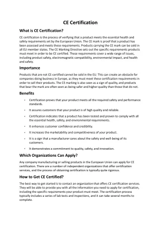 ce certification