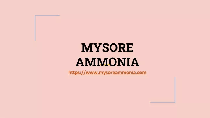 mysore ammonia https www mysoreammonia com
