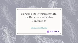 Servizio Di Interpretariato da Remoto and Video Conferenza