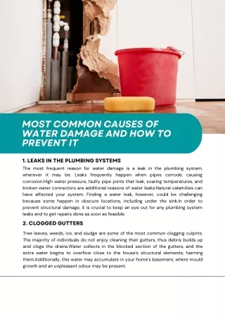 Most Common Causes of Water Damage and How To Prevent It
