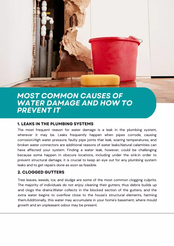 most common causes of water damage