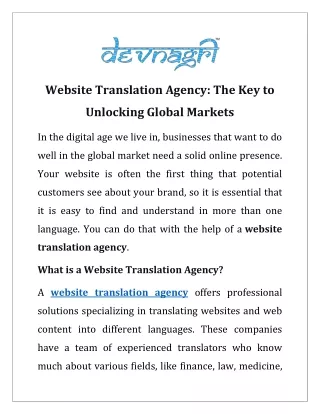 website translation agency the key to