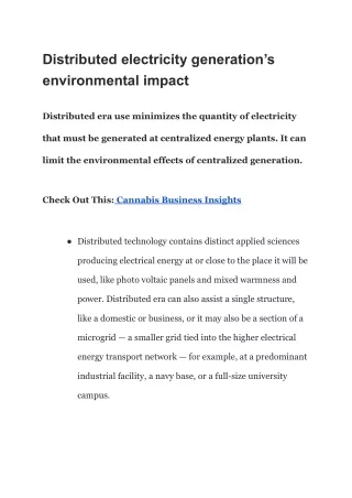 Distributed electricity generation’s environmental impact