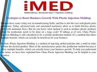 Strategies to Boost Business Growth With Plastic Injection Molding