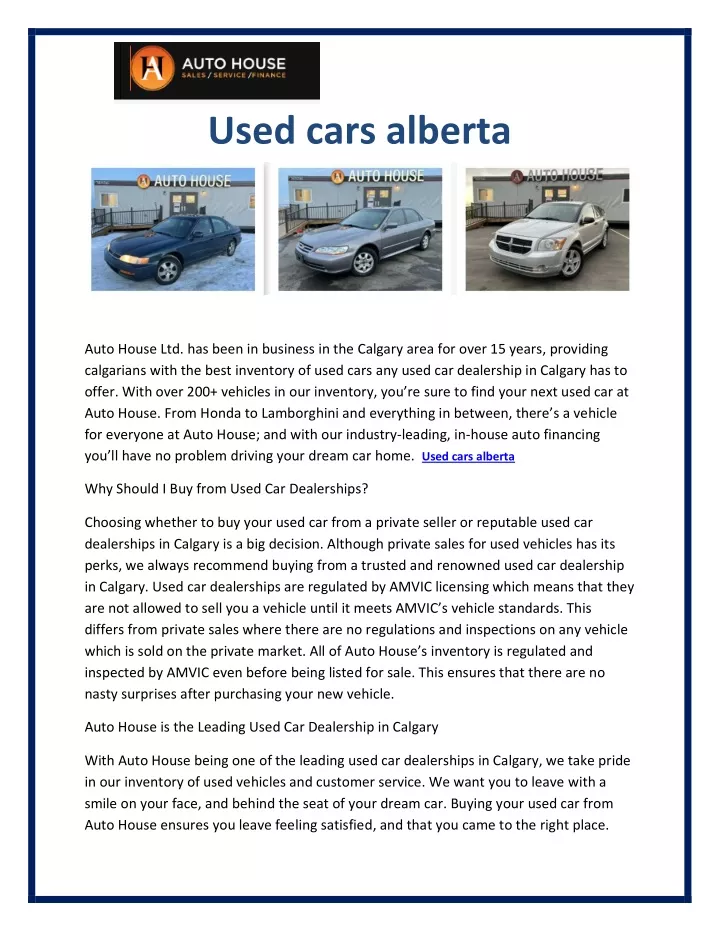 used cars alberta