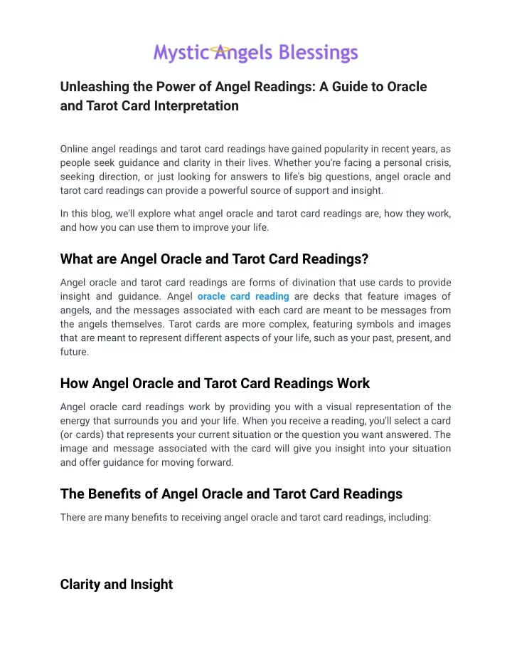 unleashing the power of angel readings a guide