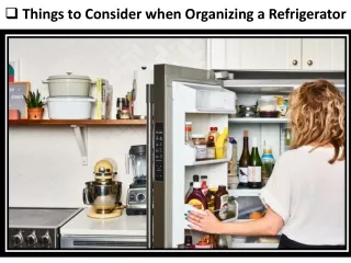 Organizing a Refrigerator