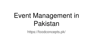 Event Management in Pakistan