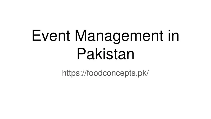 event management in pakistan