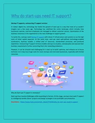 Why do start-ups need IT support?