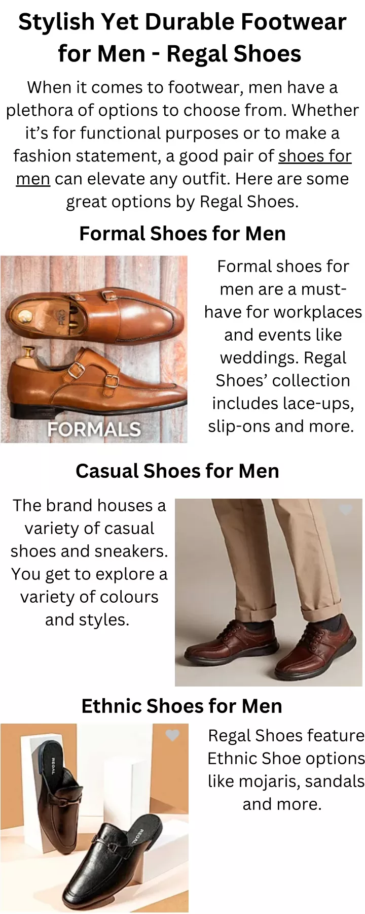 stylish yet durable footwear for men regal shoes