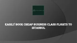 Easily Book Cheap Business Class Flights to Istanbul