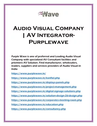 audio visual company av integrator purplewave