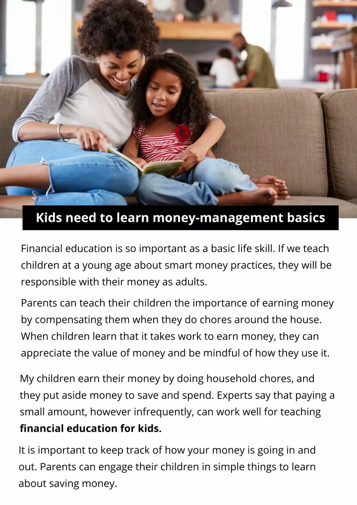 kids need to learn money management basics