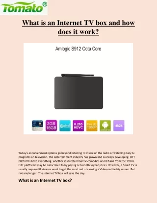 What is an Internet TV box and how  does it work?