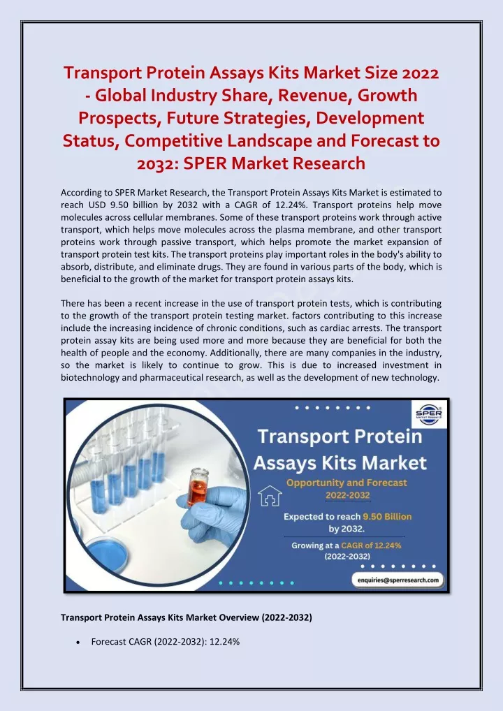 transport protein assays kits market size 2022