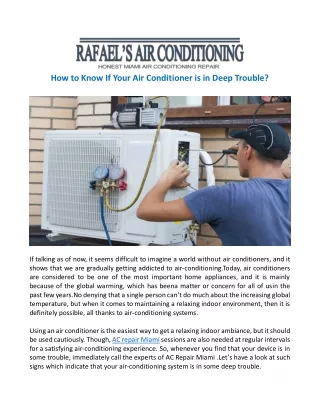 How to Know If Your Air Conditioner is in Deep Trouble?