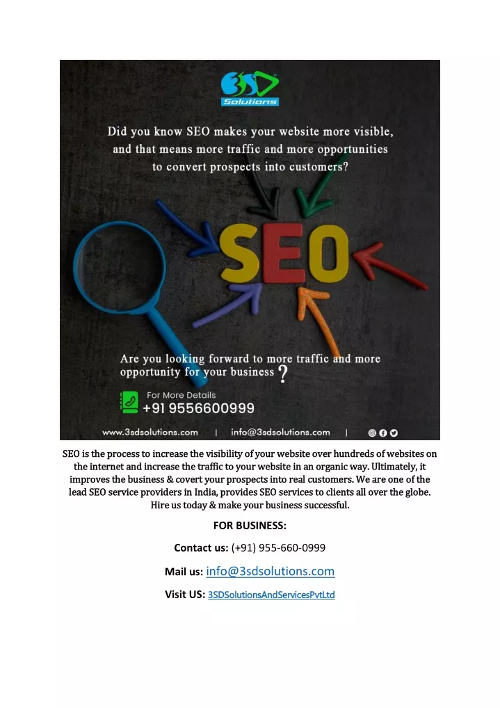 seo is the process to increase the visibility