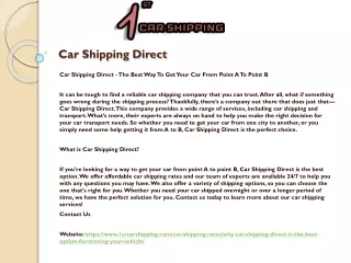 Car Shipping Direct